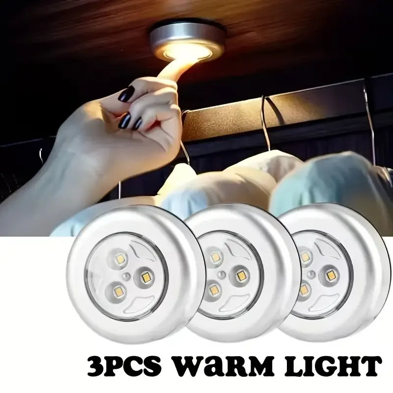 Wireless Stick-On LED Tap Lights (3-Pack)