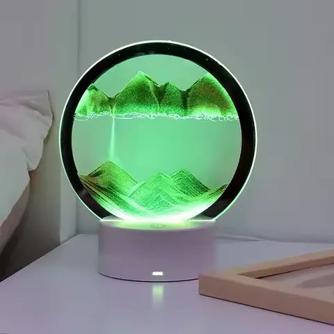 3D Moving Sand Art LED Table Lamp & Hourglass Sandscape