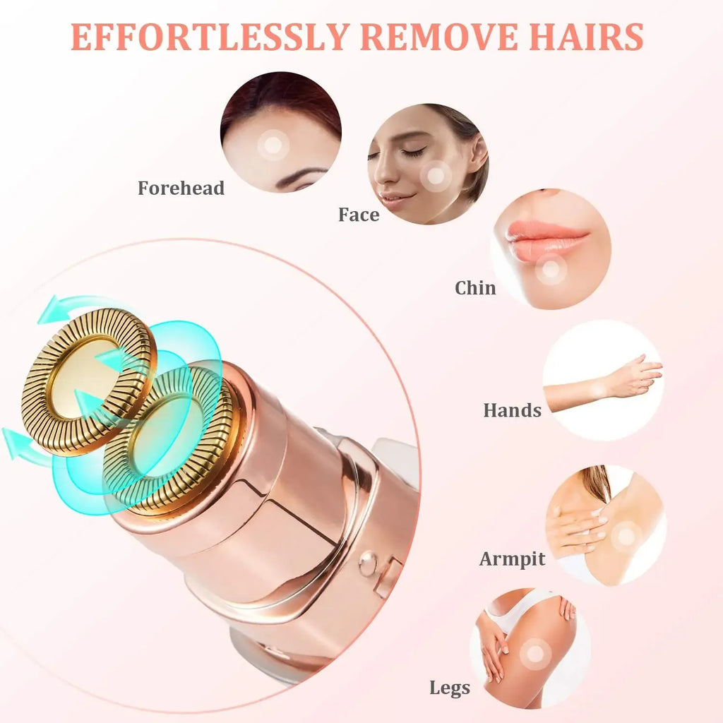 Rechargeable 2-in-1 Flawless Facial Hair Remover & Eyebrow Trimmer