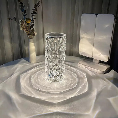 Crystal Diamond Rose Touch & Remote Control Table Lamp