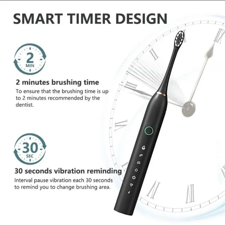 Sonic Rechargeable Electric Toothbrush with Soft Bristles