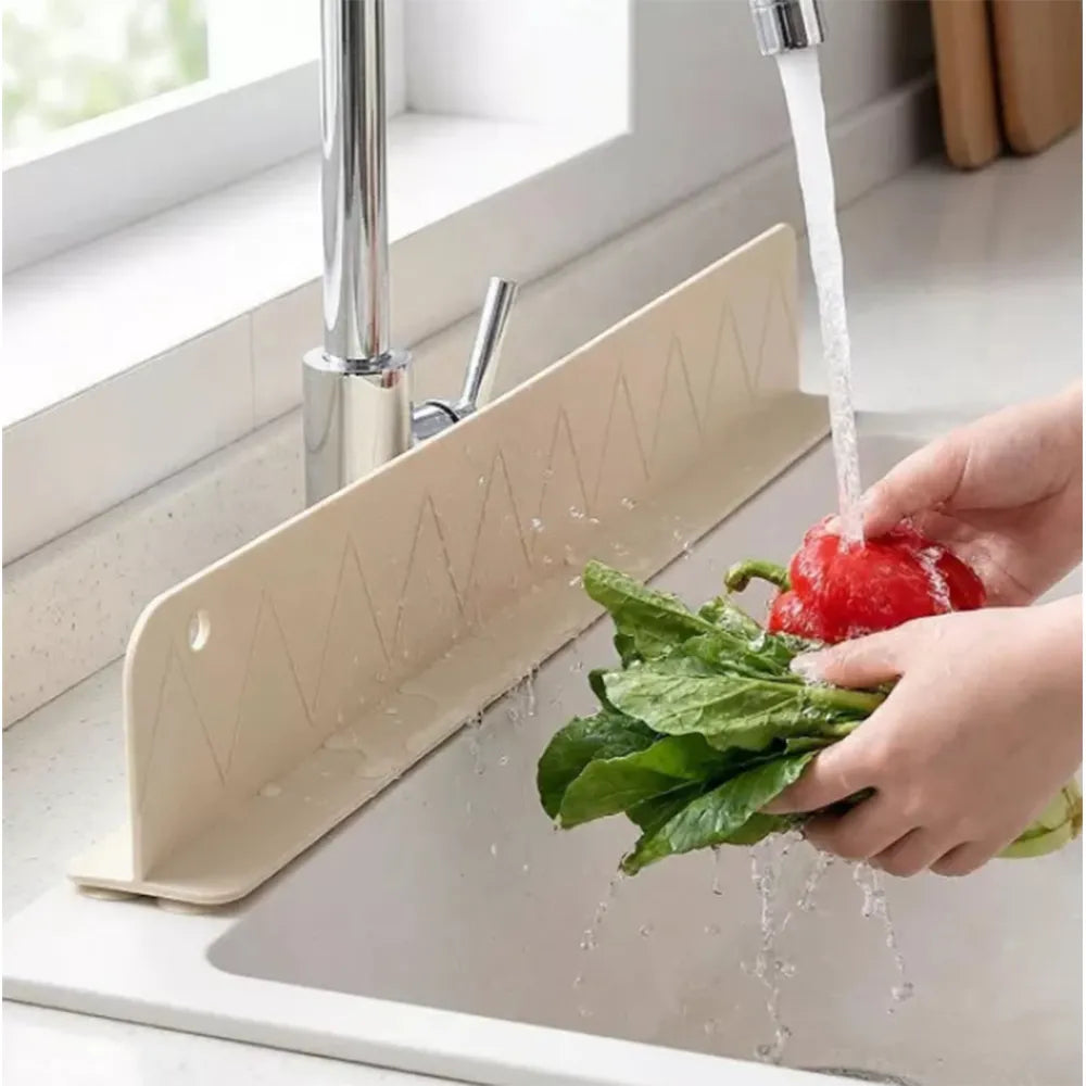 Sloped Silicone Sink Splash Guard & Faucet Drip Catcher Mat