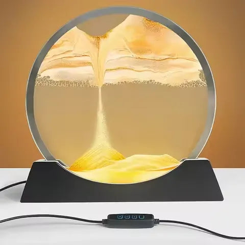 3D Moving Sand Art LED Table Lamp & Hourglass Sandscape