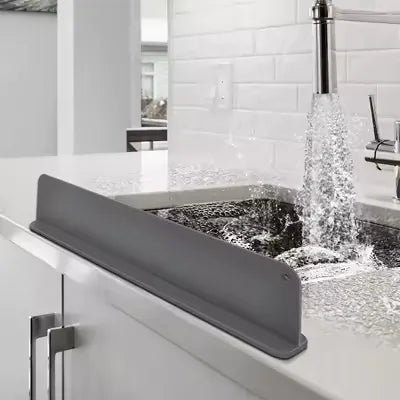 Sloped Silicone Sink Splash Guard & Faucet Drip Catcher Mat