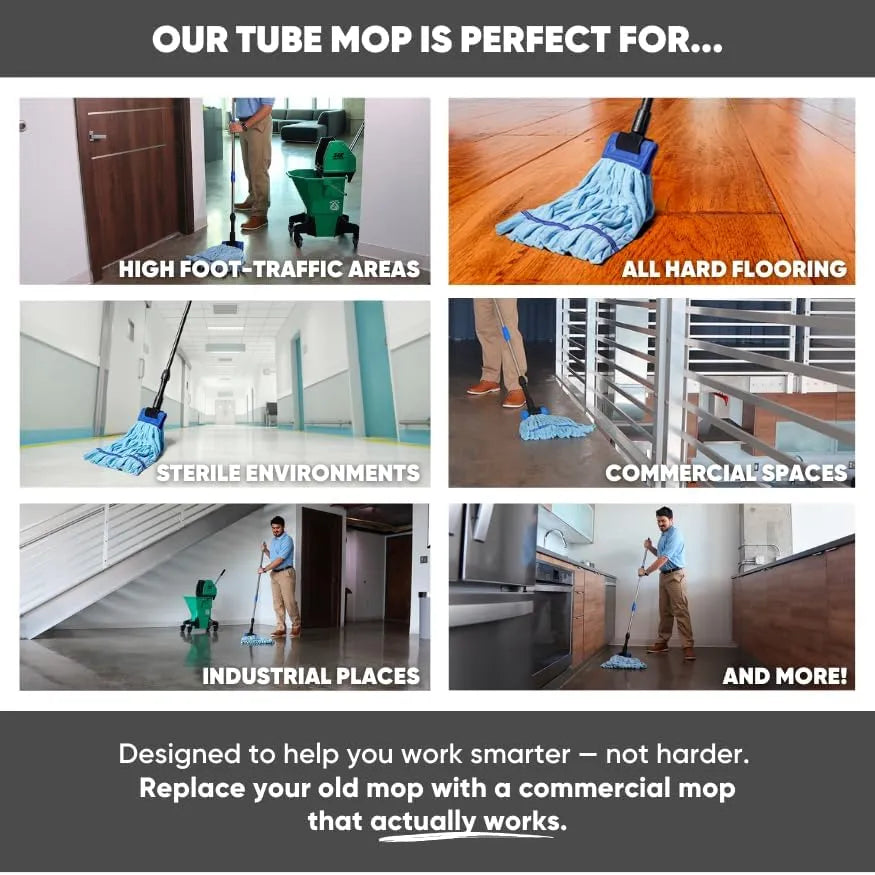 Heavy-Duty Microfiber Tube Twist Mop with Stainless Steel Handle