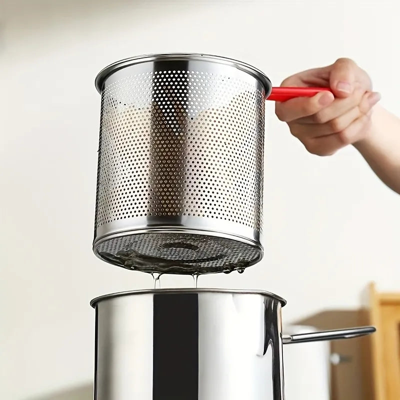Stainless Steel Deep Frying Pot with Strainer Basket