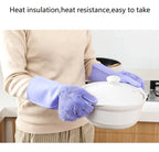 Multipurpose Magic Silicone Dishwashing & Cleaning Gloves with Built-in Scrubber