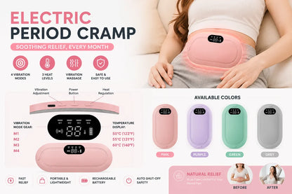Rechargeable Electric Period Cramp Massager & Heating Belt