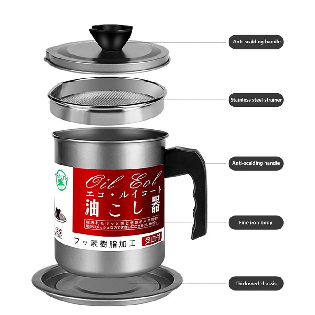 1.4L Stainless Steel Oil Filter Pot & Grease Storage Container