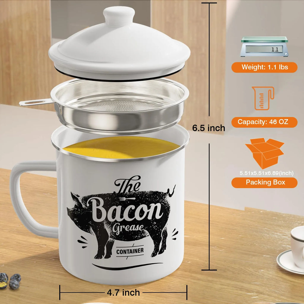 1.4L Stainless Steel Oil Filter Pot & Grease Storage Container