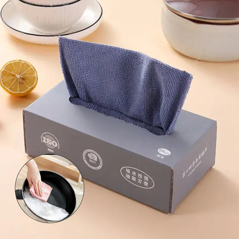 Extractable Microfiber Cleaning Cloth Box (20-Piece Pack)