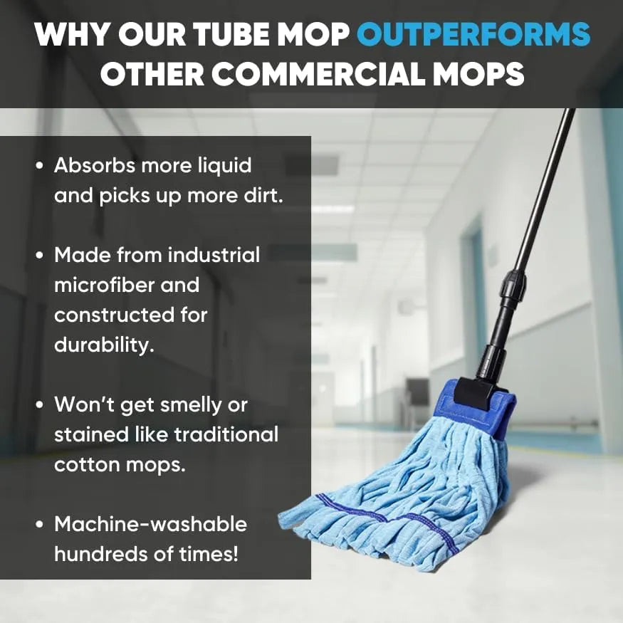 Heavy-Duty Microfiber Tube Twist Mop with Stainless Steel Handle