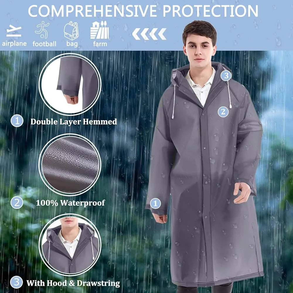 Portable Emergency Raincoat Card with Hood