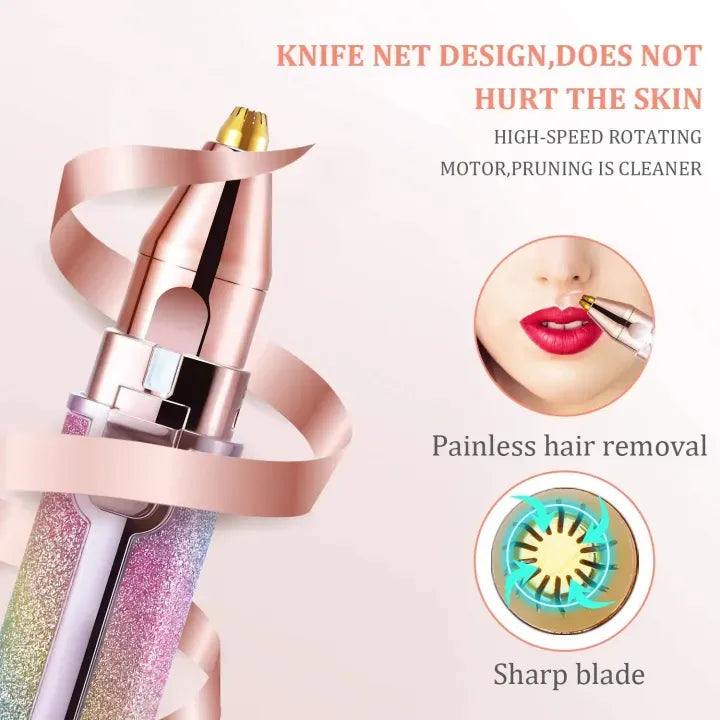 Rechargeable 2-in-1 Flawless Facial Hair Remover & Eyebrow Trimmer