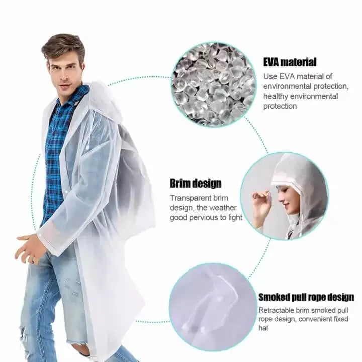 Portable Emergency Raincoat Card with Hood