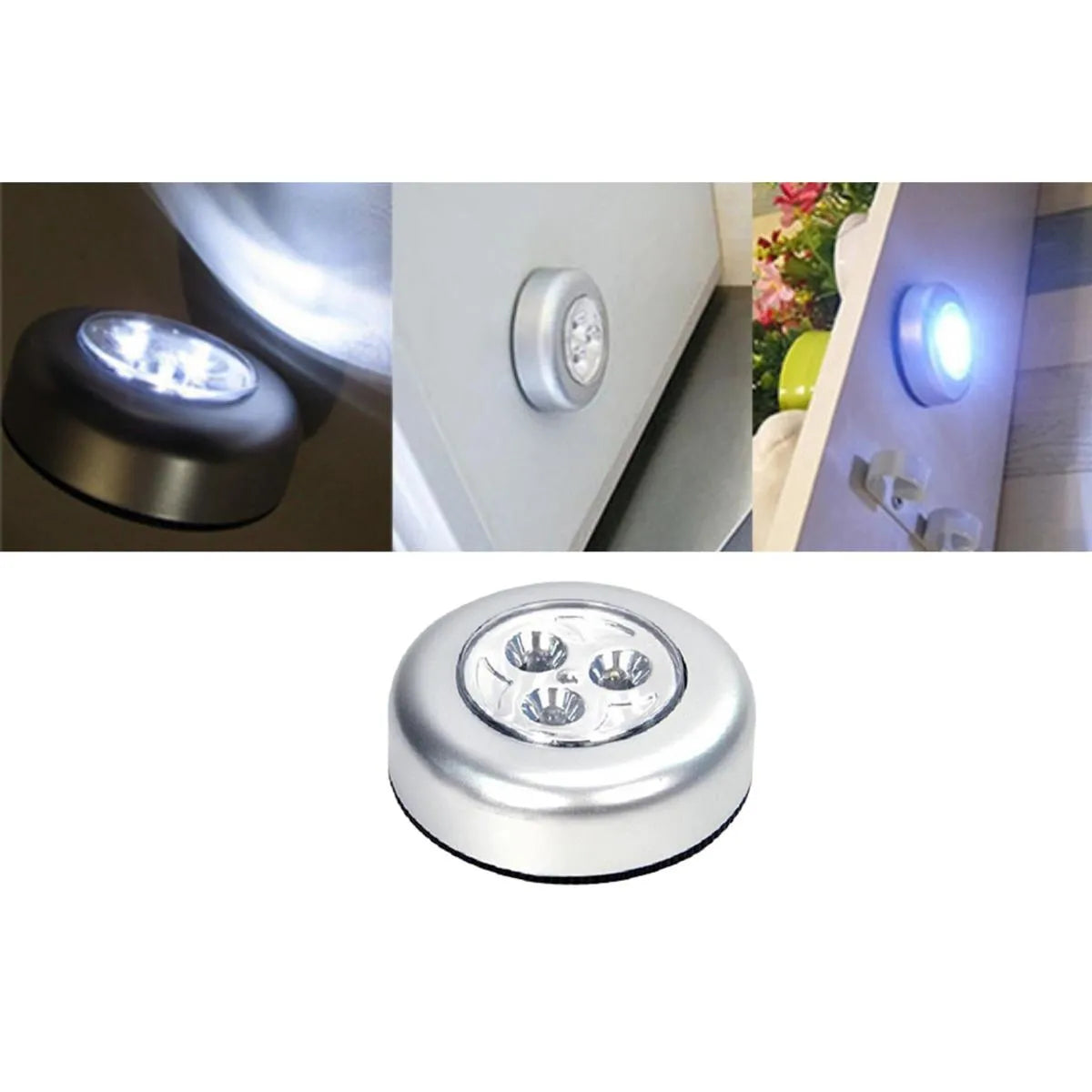 Wireless Stick-On LED Tap Lights (3-Pack)