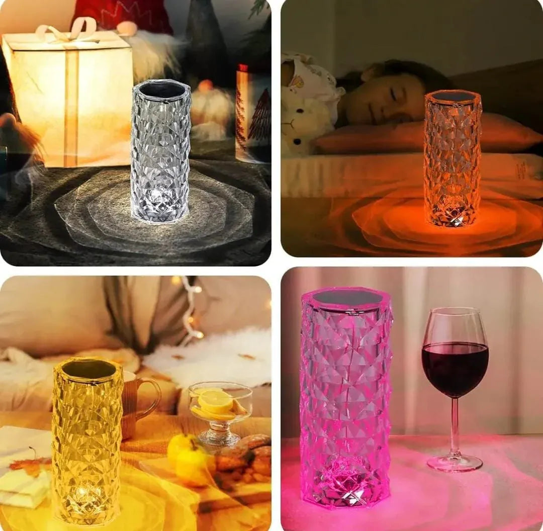 Crystal Diamond Rose Touch & Remote Control Table Lamp