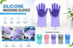 Multipurpose Magic Silicone Dishwashing & Cleaning Gloves with Built-in Scrubber