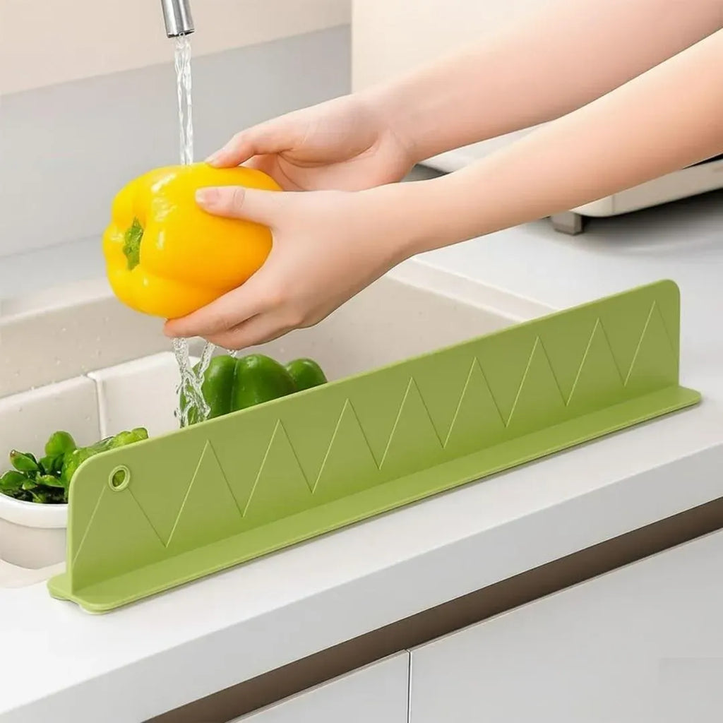 Sloped Silicone Sink Splash Guard & Faucet Drip Catcher Mat