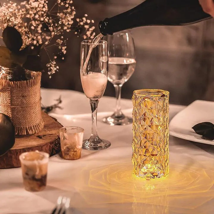 Crystal Diamond Rose Touch & Remote Control Table Lamp