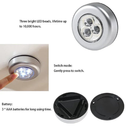 Wireless Stick-On LED Tap Lights (3-Pack)