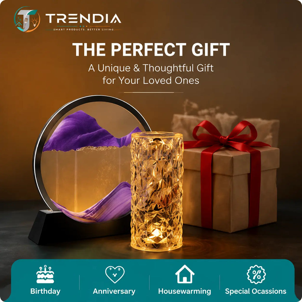 3D Moving Sand Art Lamp & Diamond Crystal LED Light