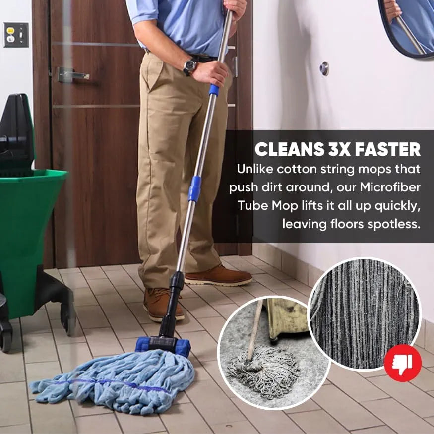 Heavy-Duty Microfiber Tube Twist Mop with Stainless Steel Handle