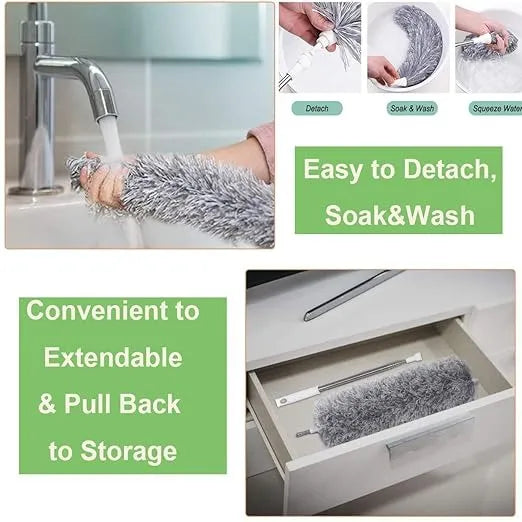 Extendable Microfiber Telescopic Duster with Bendable Head