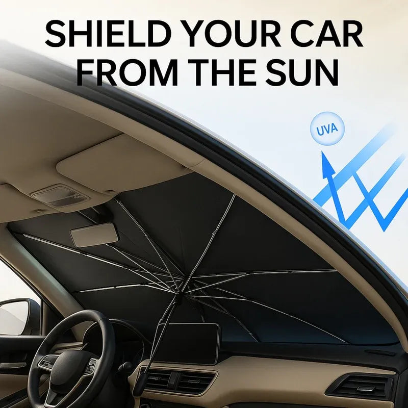 Foldable Windshield Car Umbrella Sunshade with UV Heat Blocker