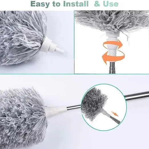 Extendable Microfiber Telescopic Duster with Bendable Head