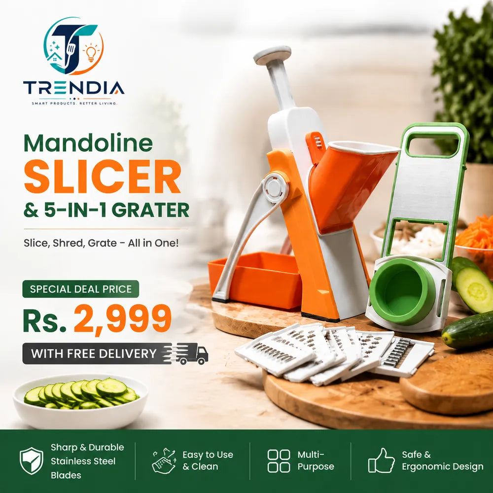 Mandoline Slicer & 5-in-1 Grater Combo