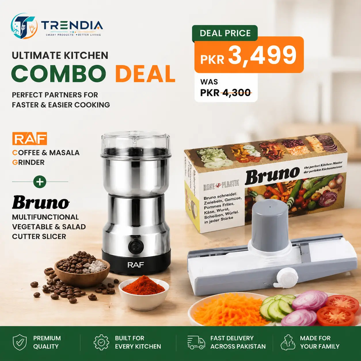 Electric Masala Grinder & Bruno Vegetable Slicer Combo